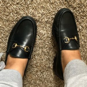 GUCCI classic leather horsebit loafers